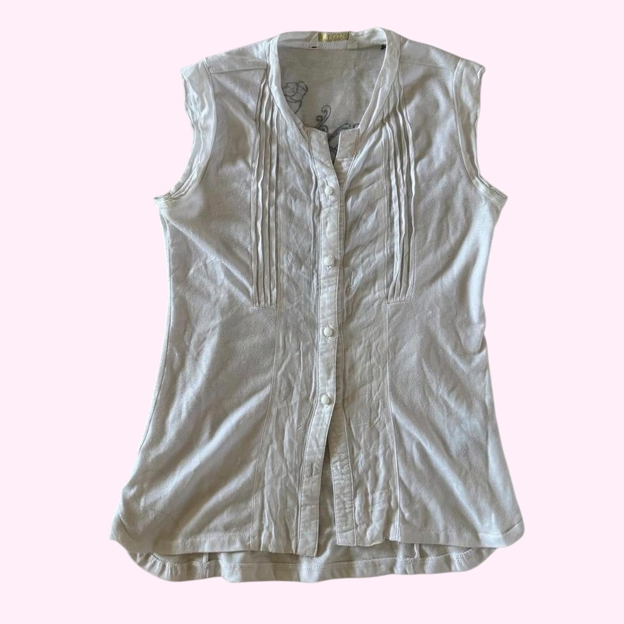 White Butterfly Tank Top S