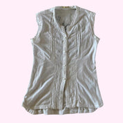 White Butterfly Tank Top S