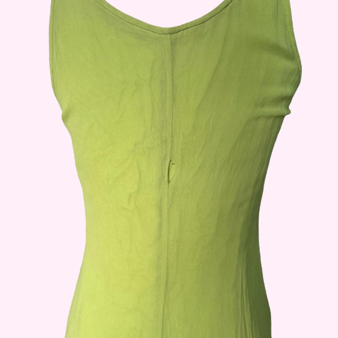 Lime Green Nylon Maxi Dress S