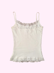 Bebe White Sequin Tank Top XS