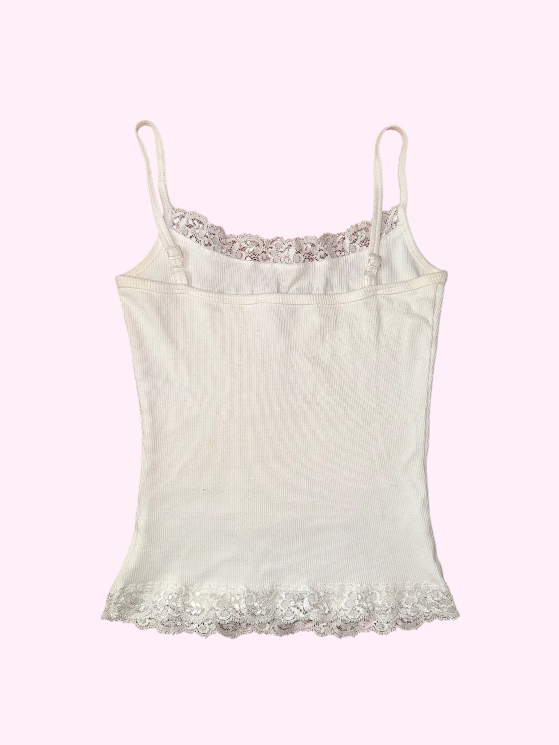Bebe White Sequin Tank Top XS