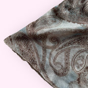 Brown and Blue Paisley Print Top L