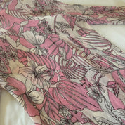 Baby Pink and White Floral Pattern Blouse S