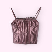 Pink Cropped Corset Top XS