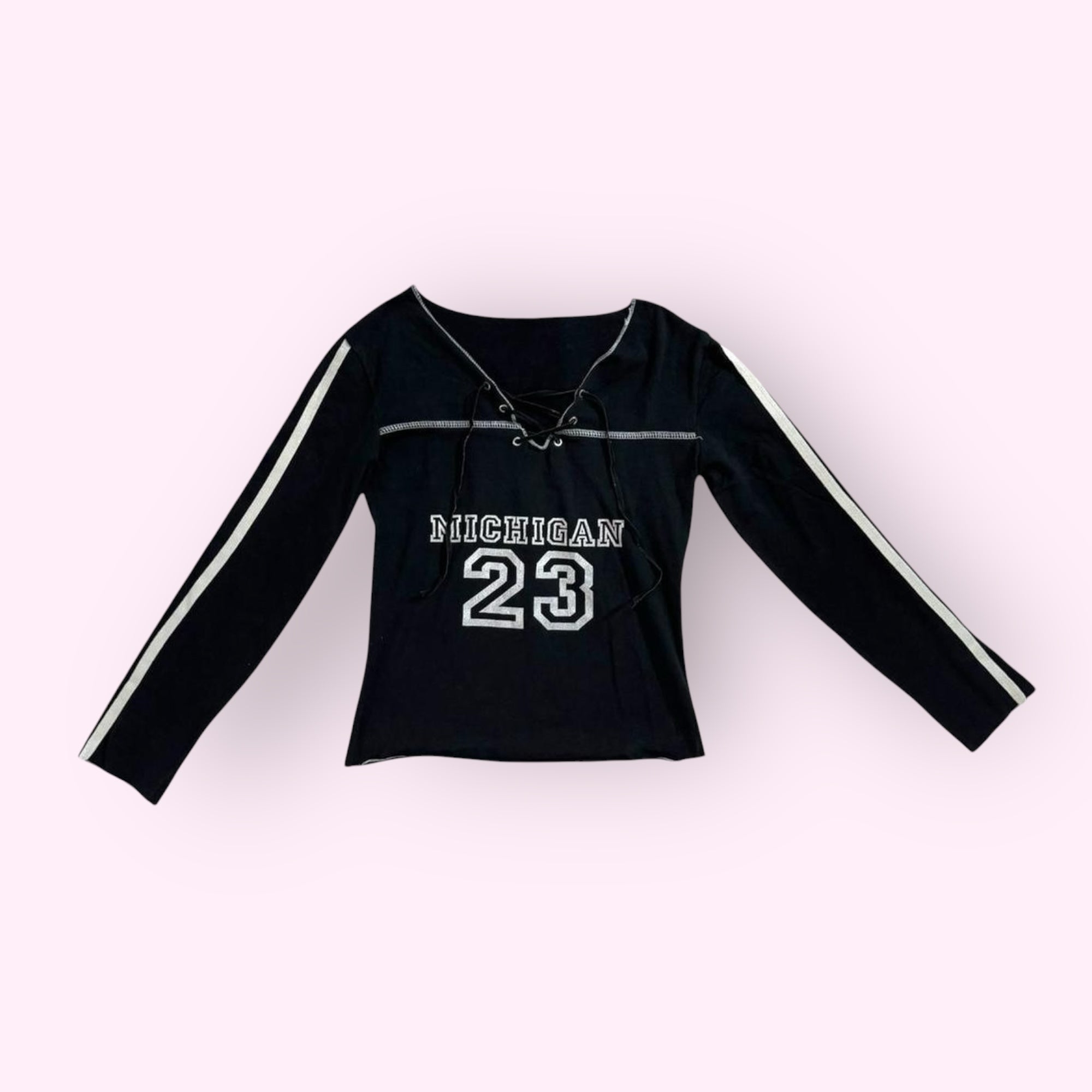 Black Long Sleeve Cropped Top S