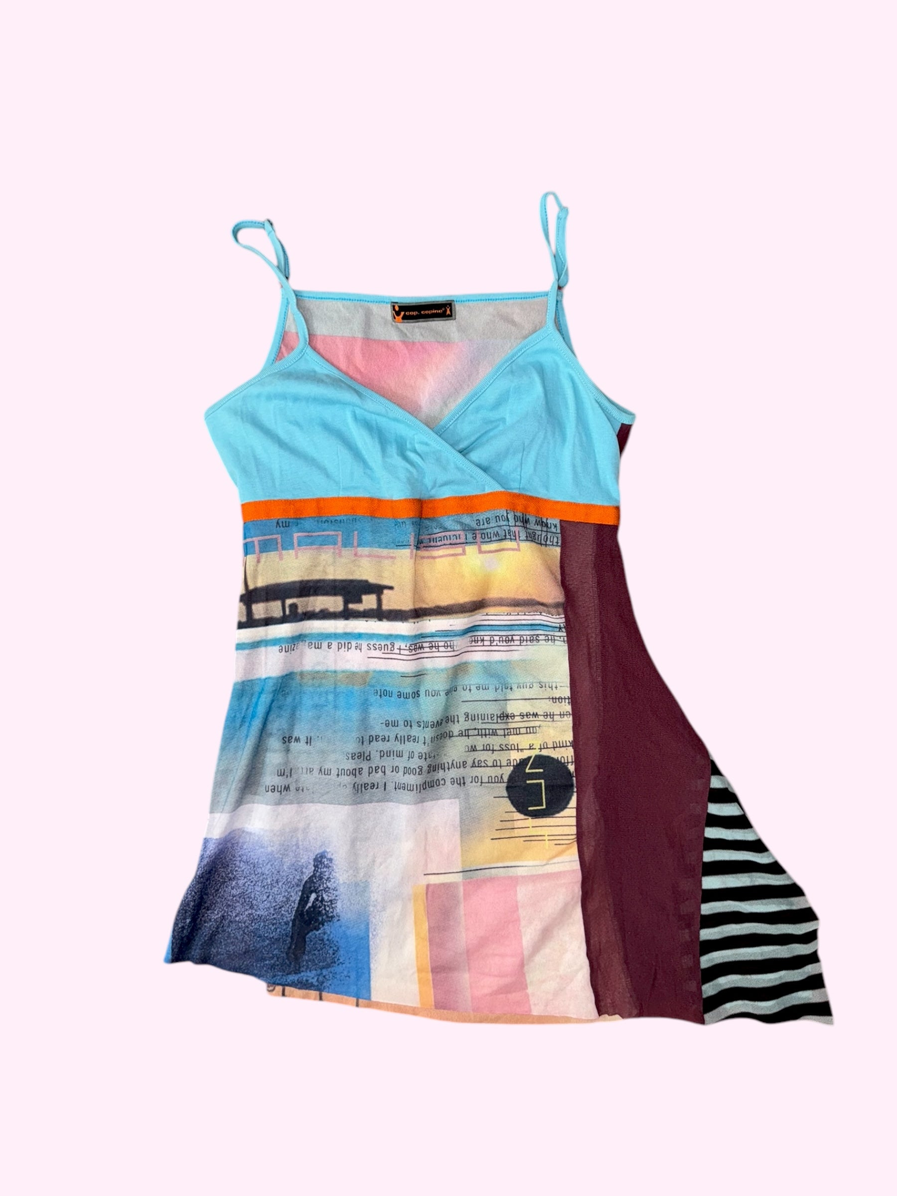 Cop Copine Blue Asymmetrical Tank Top S