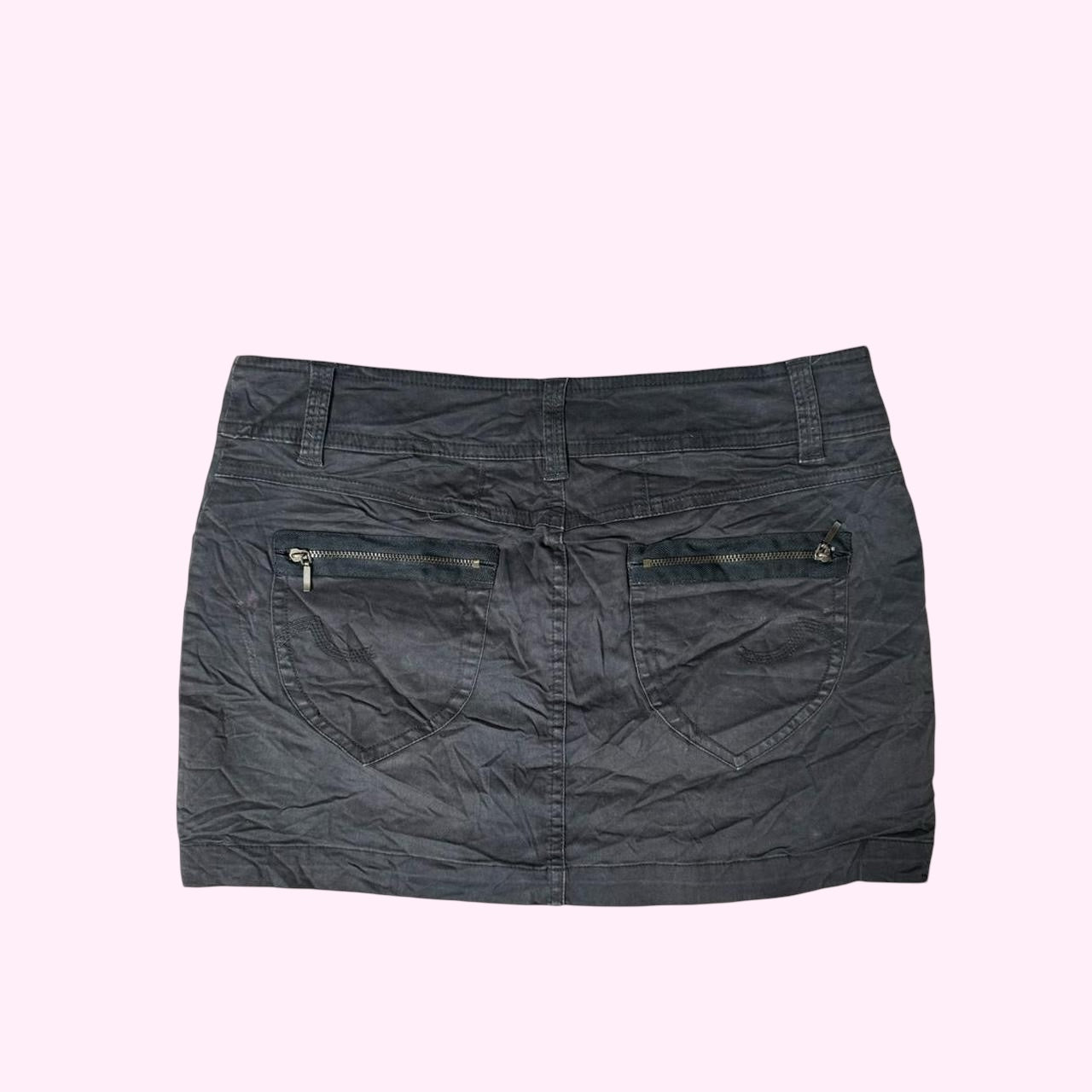 Dark Gray Cargo Mini Skirt M