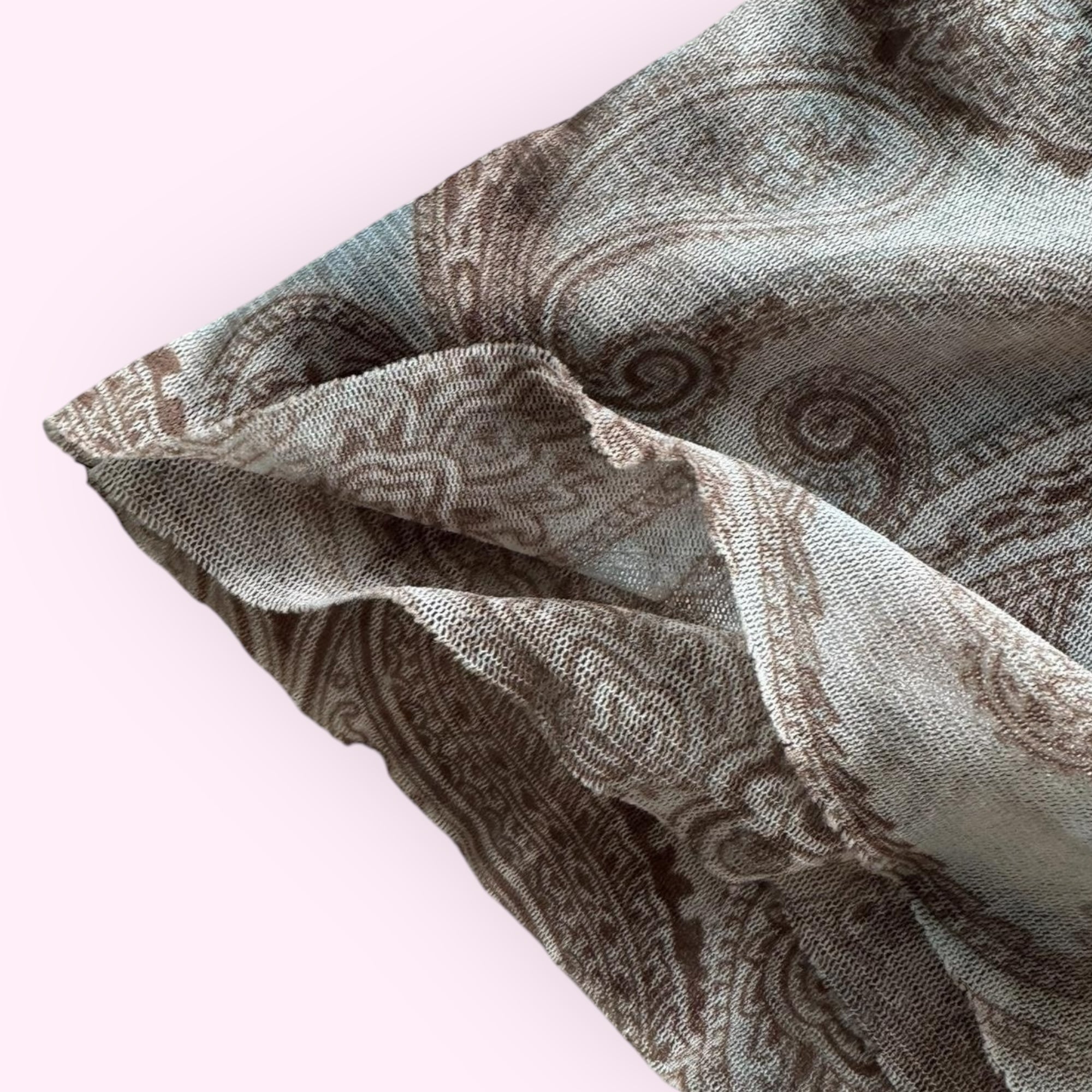 Brown and Blue Paisley Print Top L