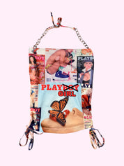 Playboy Patchwork Magazine Print Halter Top M