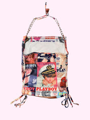 Playboy Patchwork Magazine Print Halter Top M