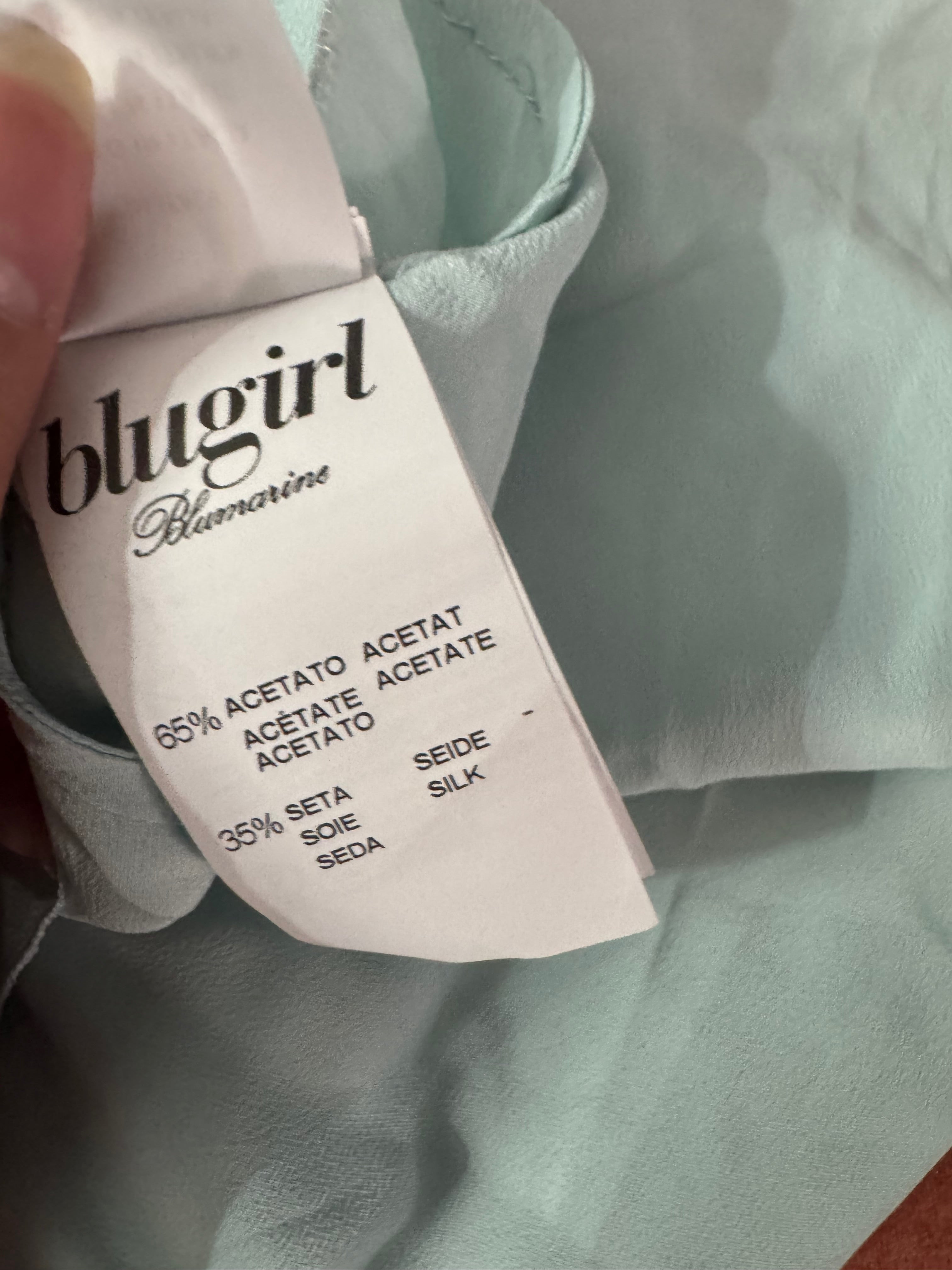 Blumarine Blugirl Soft Blue Silk Mini Dress S-M