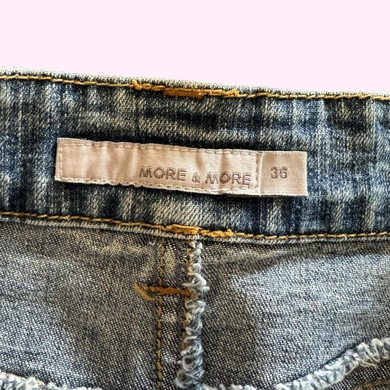 Denim Midi Skirt with Embroidery Detail XS