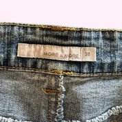 Denim Midi Skirt with Embroidery Detail XS