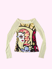 Roberta Vintage Girl Mesh Long Sleeve Top S