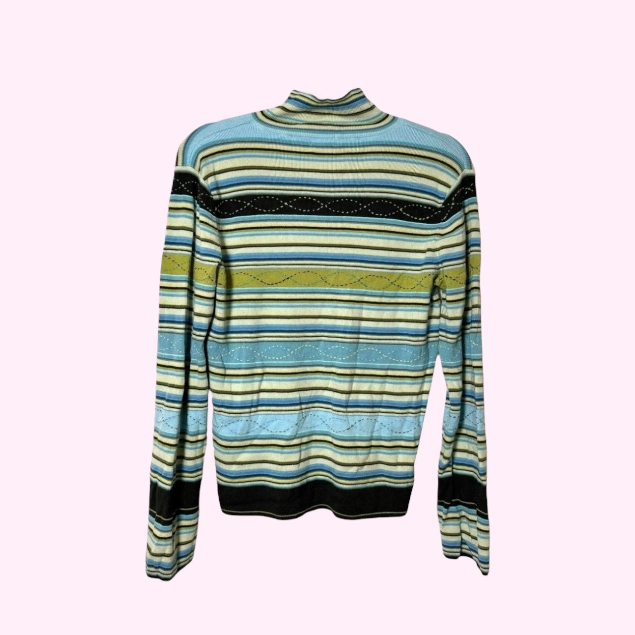 Blue and Green Striped Sweater M