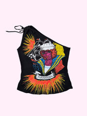 Fornarina Black One Shoulder Tank Top M