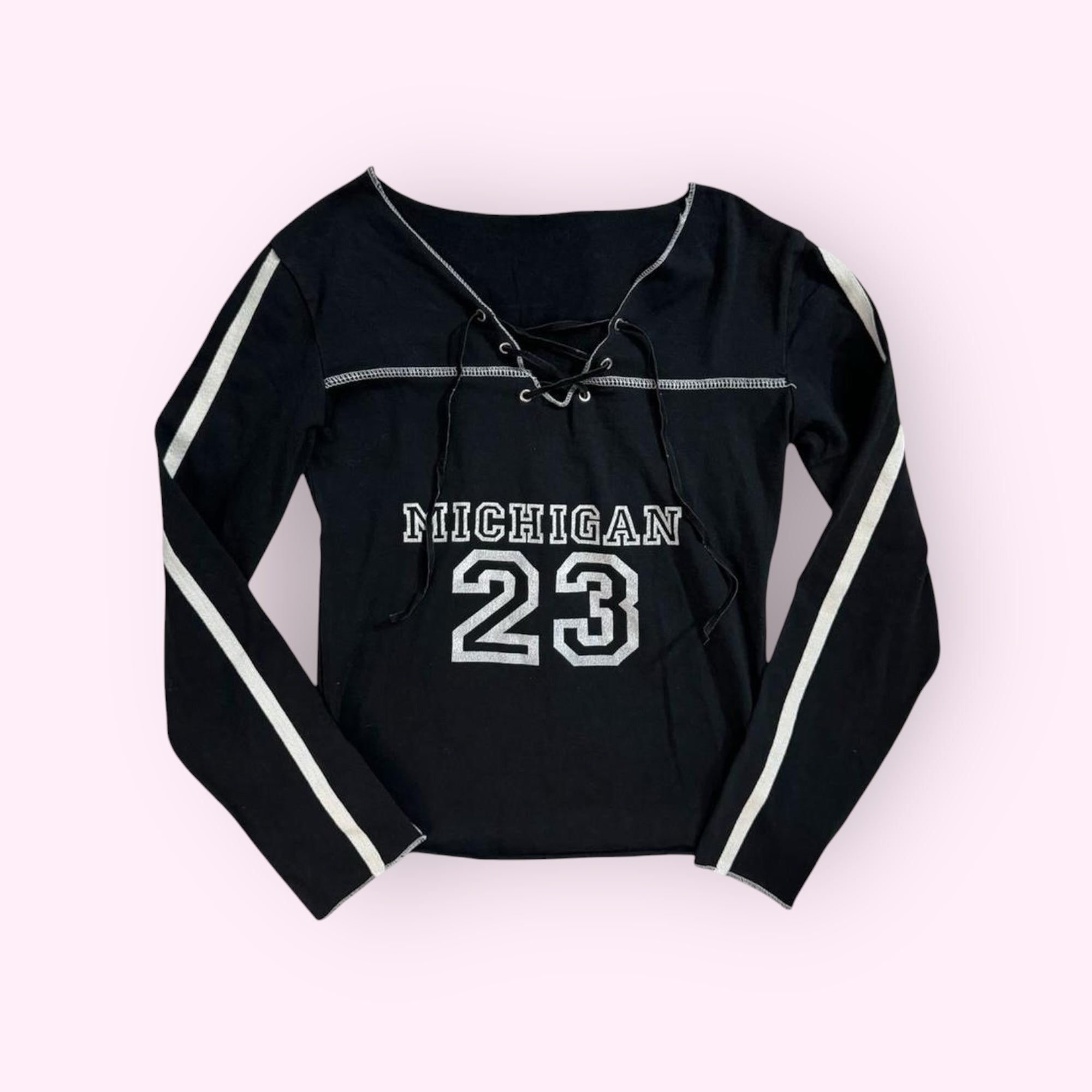 Black Long Sleeve Cropped Top S