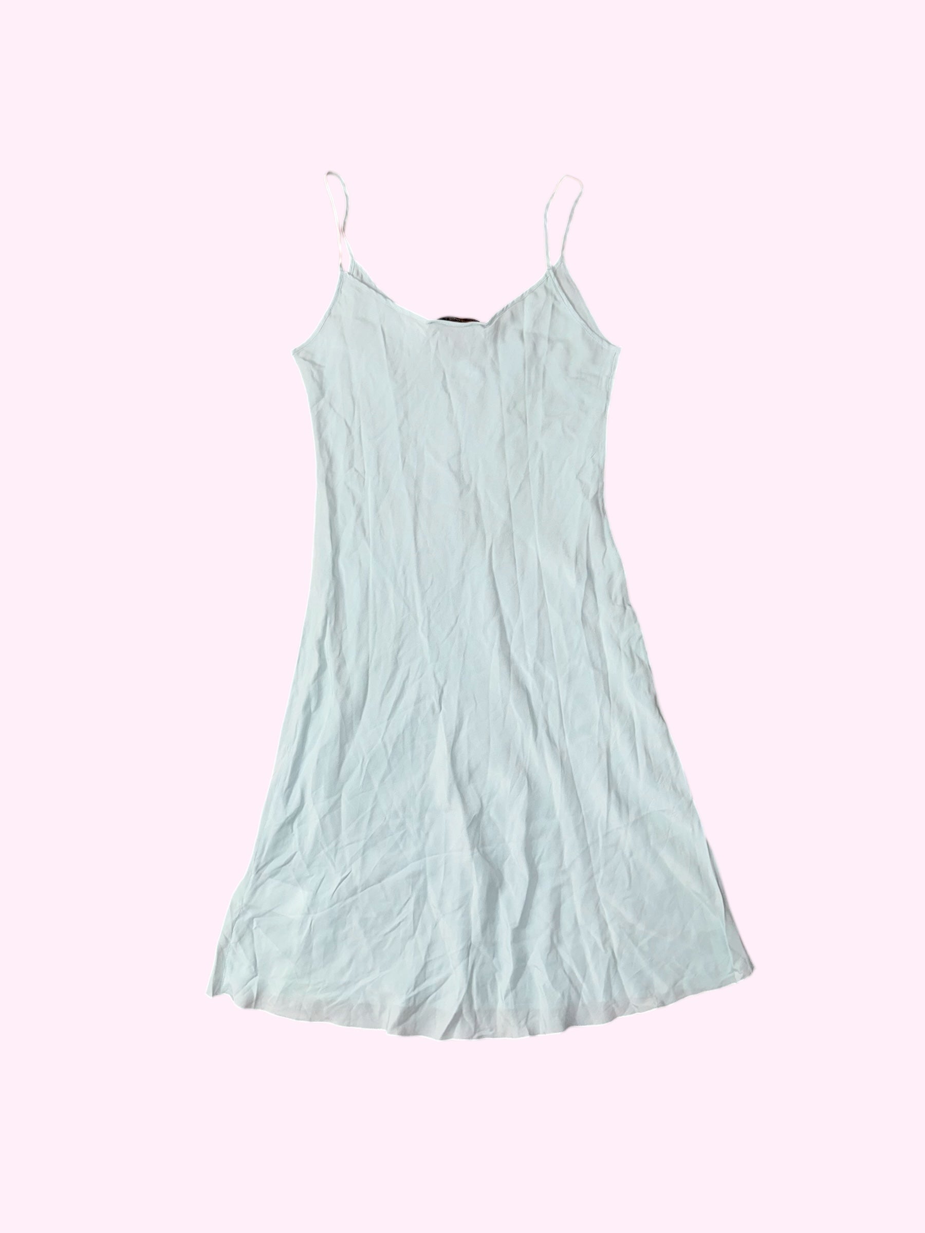 Blumarine Blugirl Soft Blue Silk Mini Dress S-M