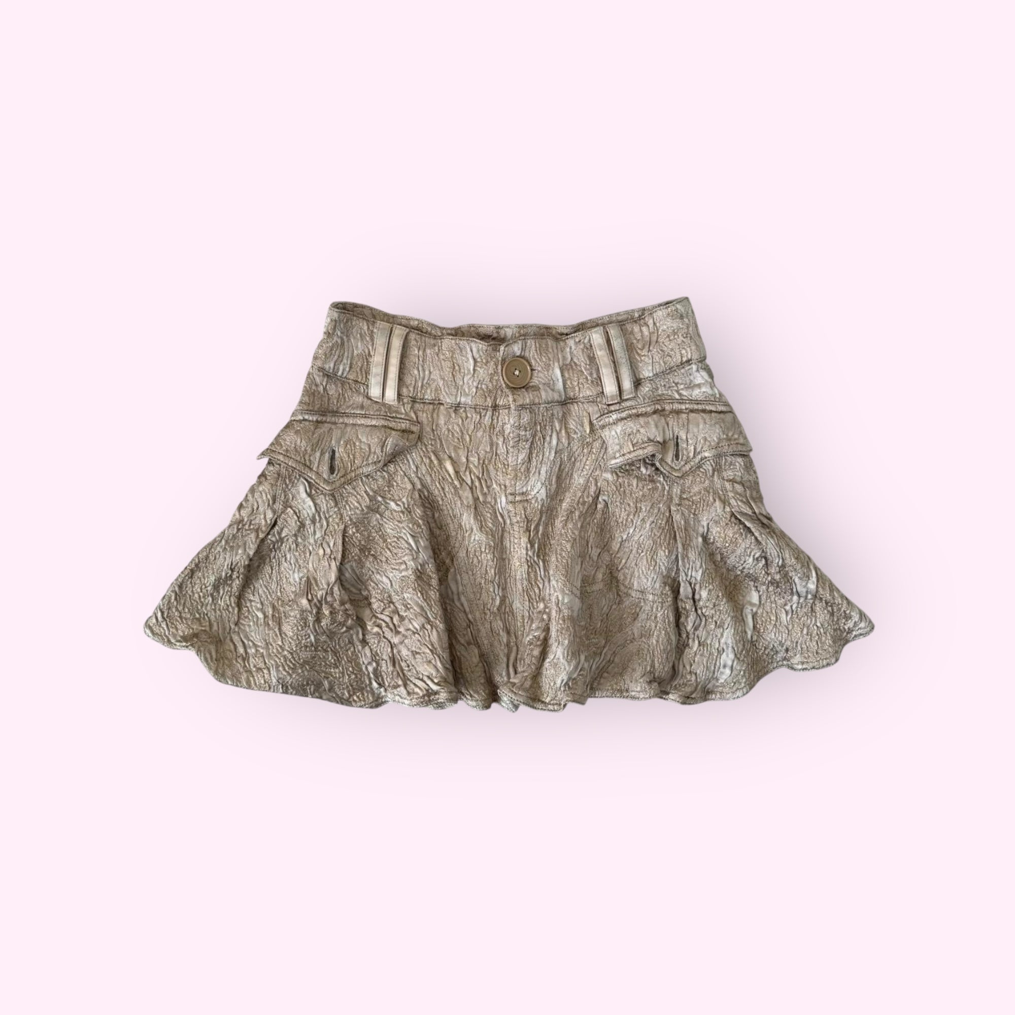 Just Cavalli Gold Mini Skirt XS