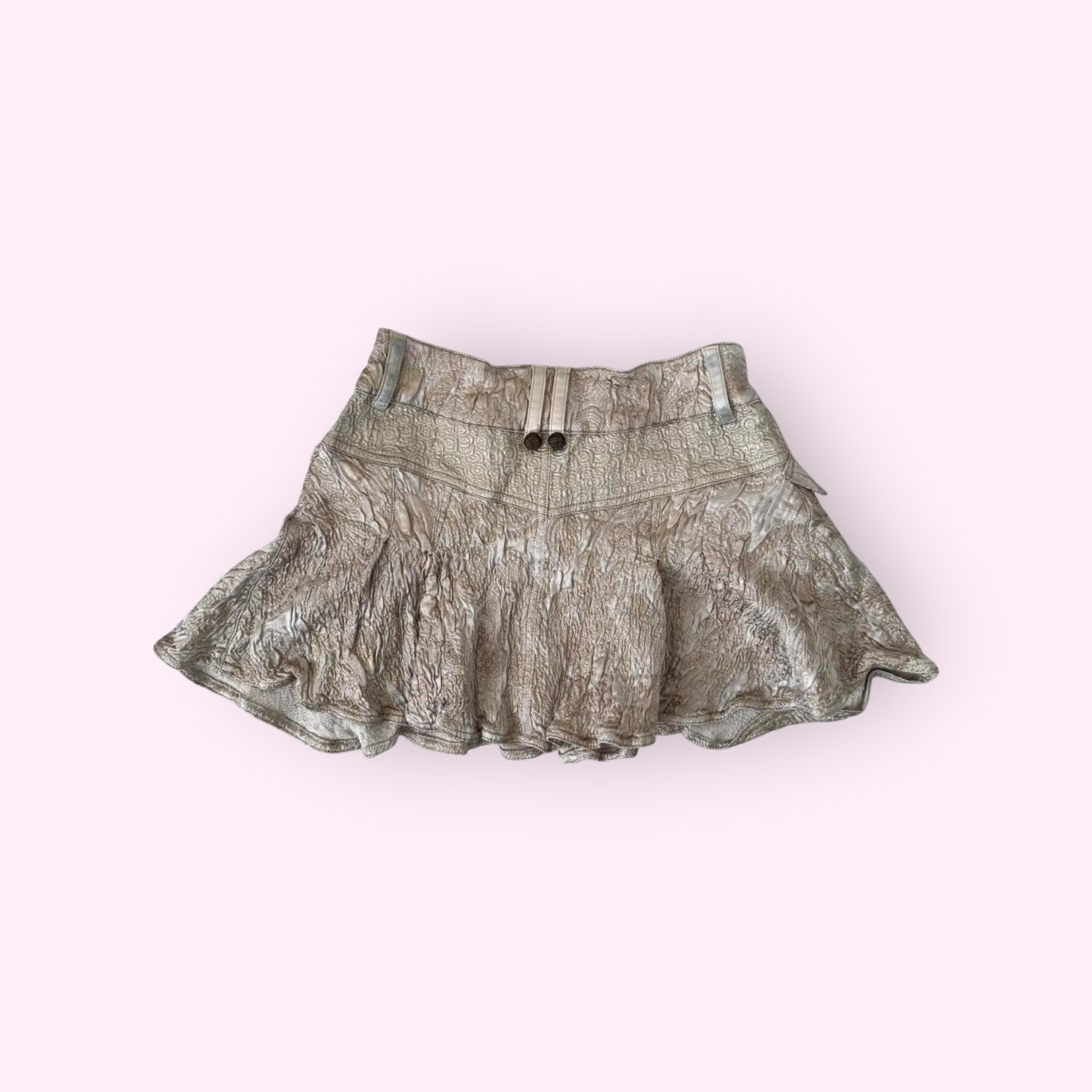 Just Cavalli Gold Mini Skirt XS