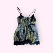 Yellow and Black Babydoll Tank Top XS