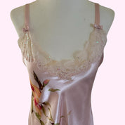 Pink Satin Mini Slip Dress M