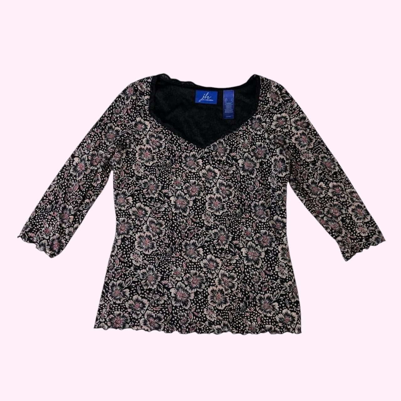 Black and Purple Mesh Top S