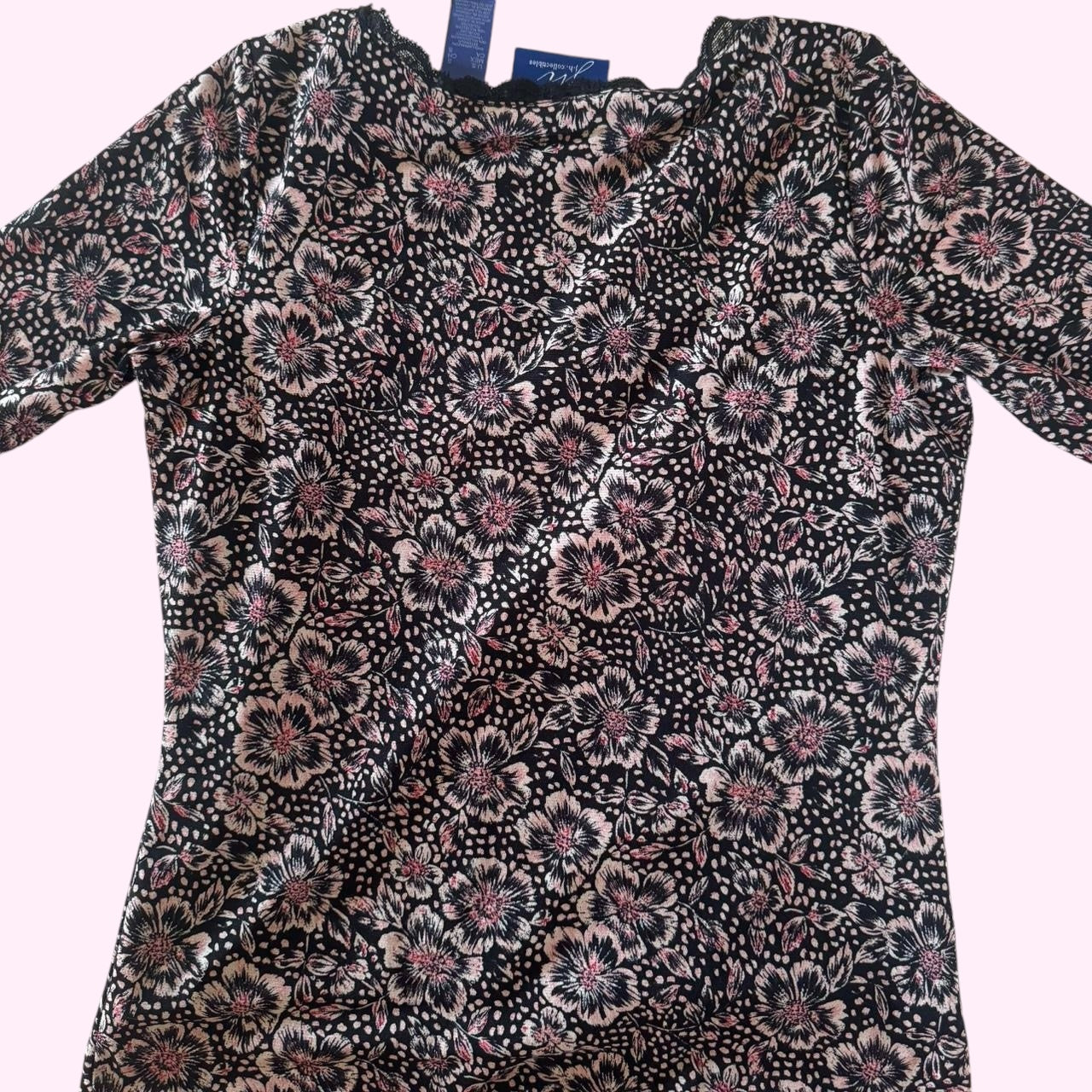 Black and Purple Mesh Top S