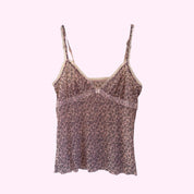 Pink Leopard Print Mesh Tank Top M