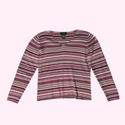 Pink Striped Knit Top M