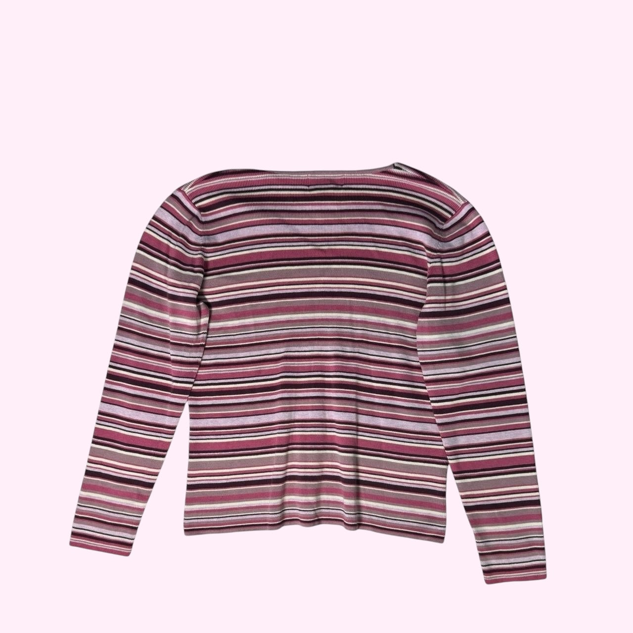 Pink Striped Knit Top M