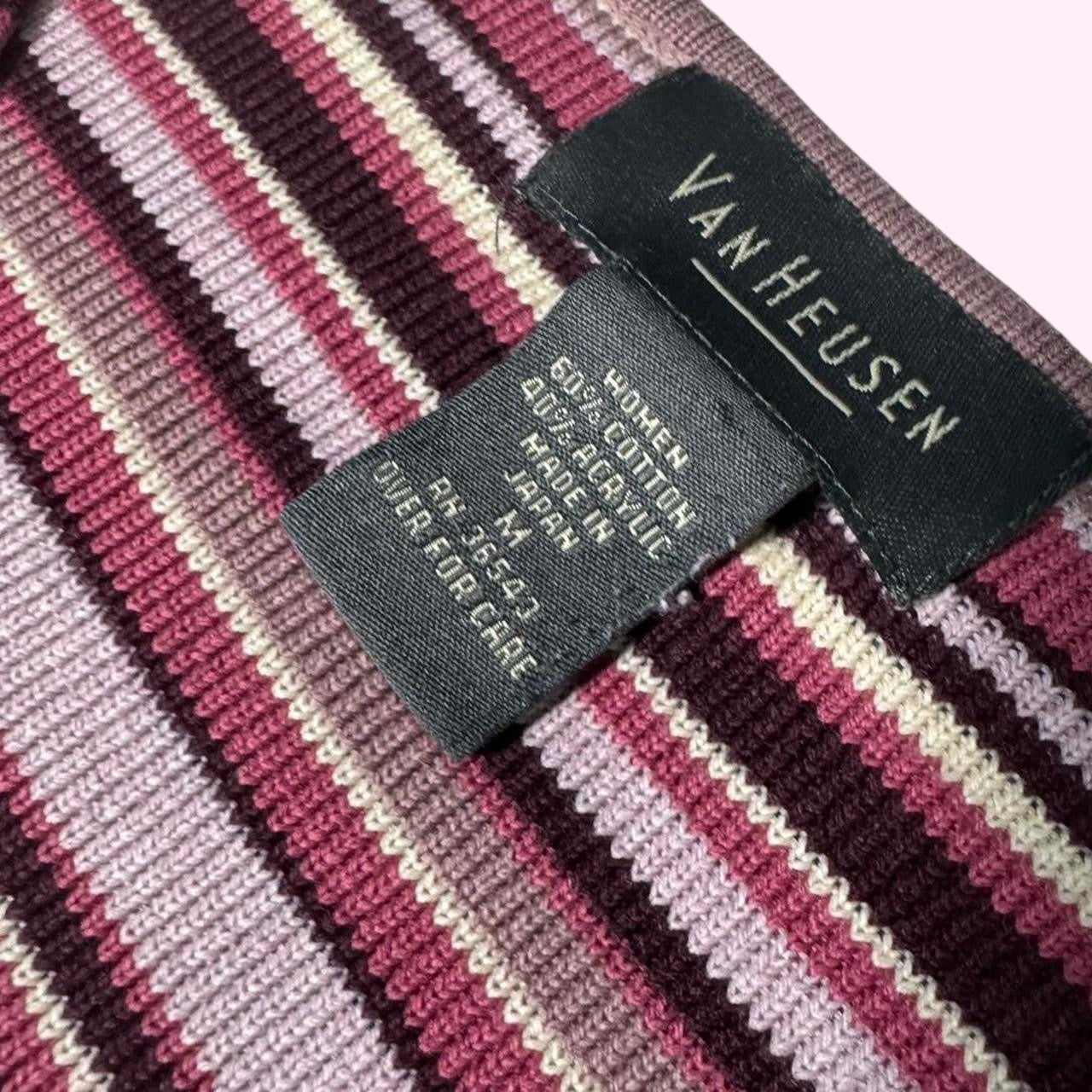Pink Striped Knit Top M