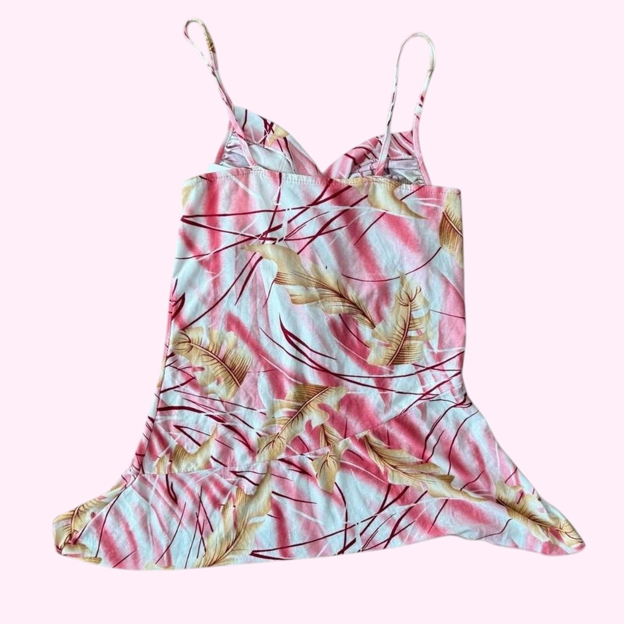 Pink and White Floral Tank Top XS