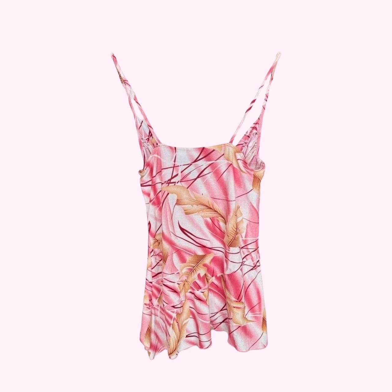 Pink and White Floral Tank Top XS