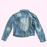 Light Wash Denim Blue Moto Jacket M