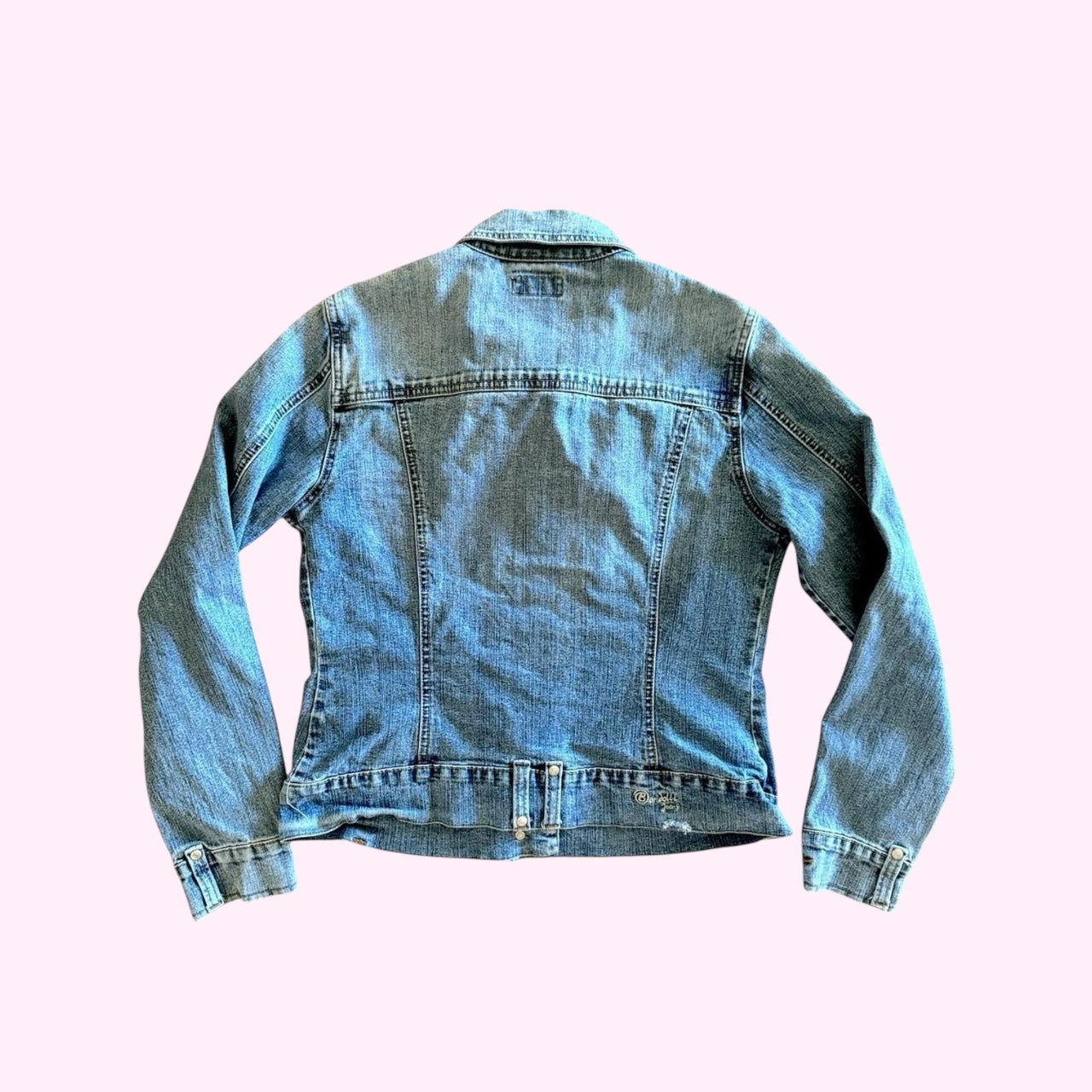 Light Wash Denim Moto Jacket M