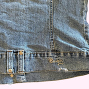 Light Wash Denim Moto Jacket M