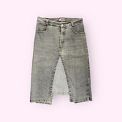 Two Tone Grey Denim Midi Skirt XS