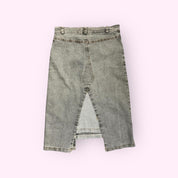 Two Tone Grey Denim Midi Skirt XS