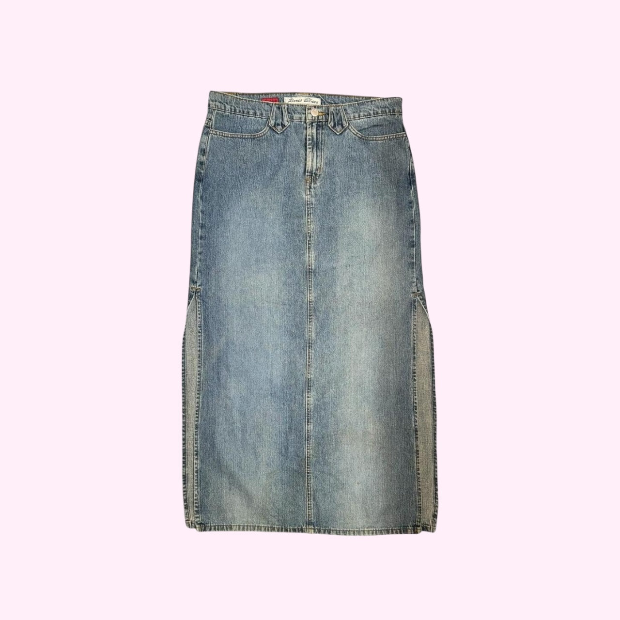 Light Wash Denim Blue Maxi Skirt M