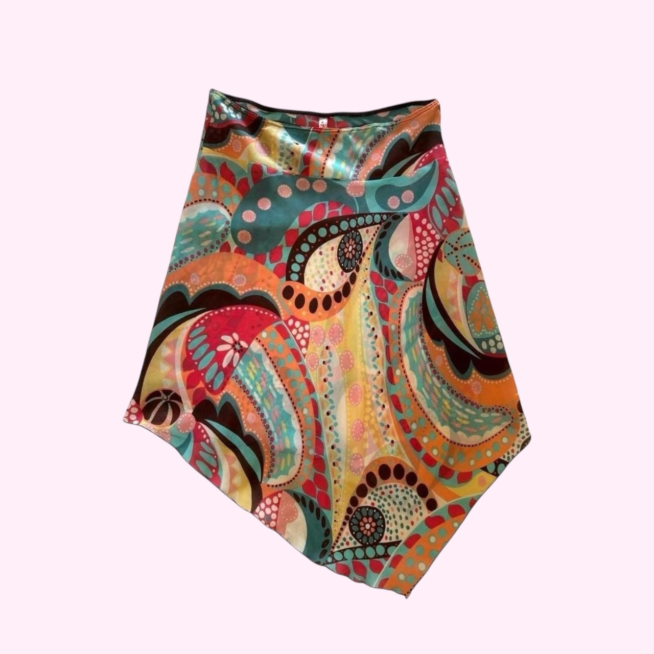 Funky Pattern Multicolor Midi Skirt M