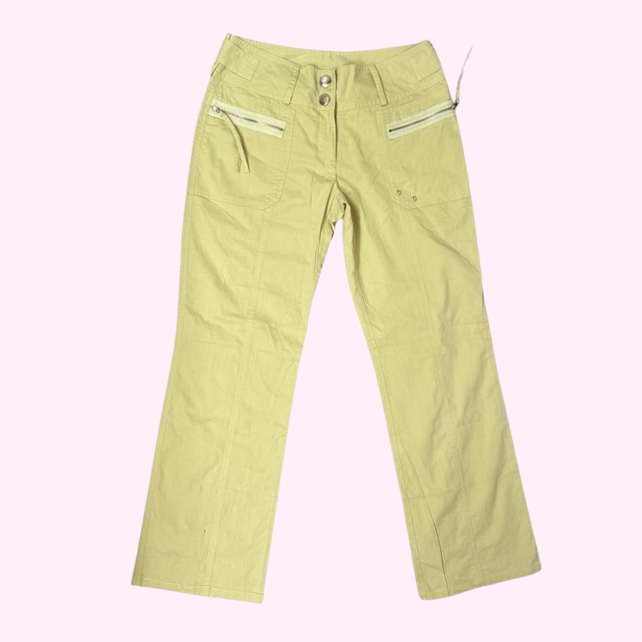 Light Yellow Cargo Low Rise Pants S