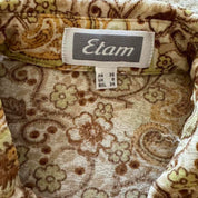 Paisley Print Earth Tones 3/4 Sleeve Top S