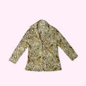Paisley Print Earth Tones 3/4 Sleeve Top S
