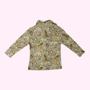 Paisley Print Earth Tones 3/4 Sleeve Top S