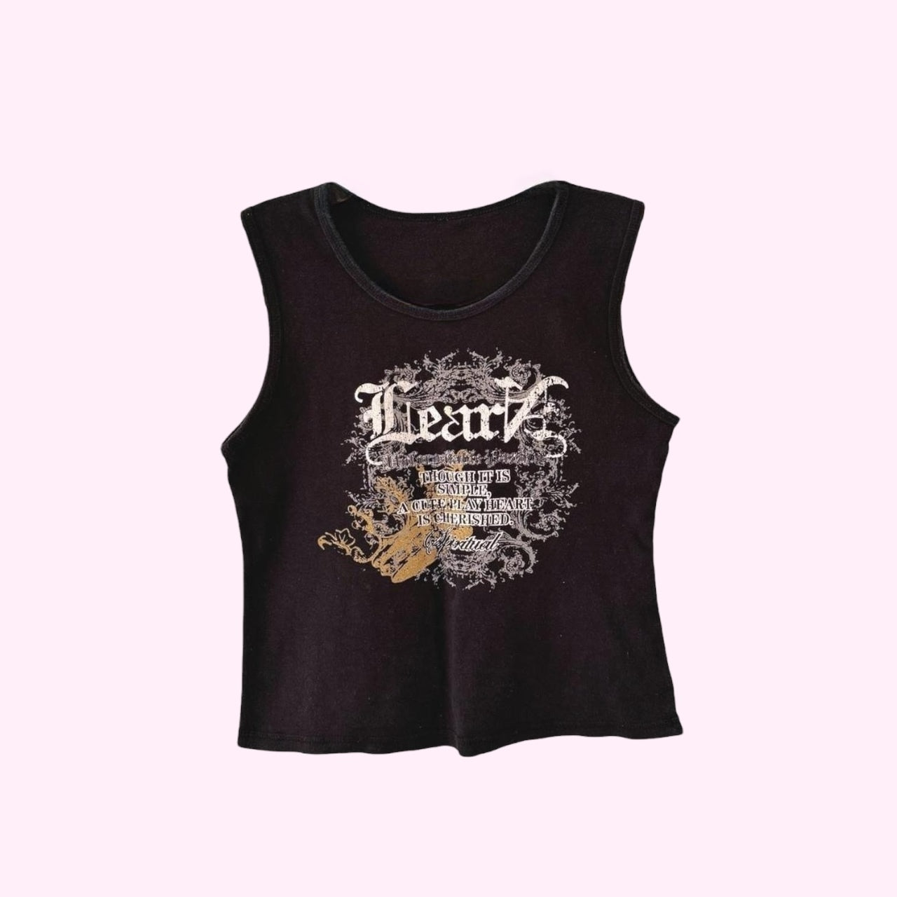 Black Sleeveless Cropped Tank Top L