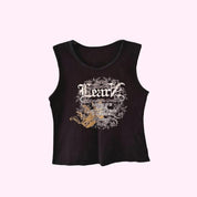 Black Sleeveless Cropped Tank Top L